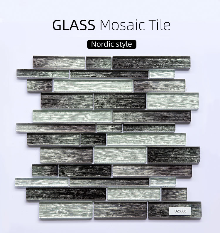 여러 가지 색상과 혼합 된 Backsplash Natural Mable Strip Glass Mosaic Tile Wall Board