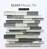 여러 가지 색상과 혼합 된 Backsplash Natural Mable Strip Glass Mosaic Tile Wall Board